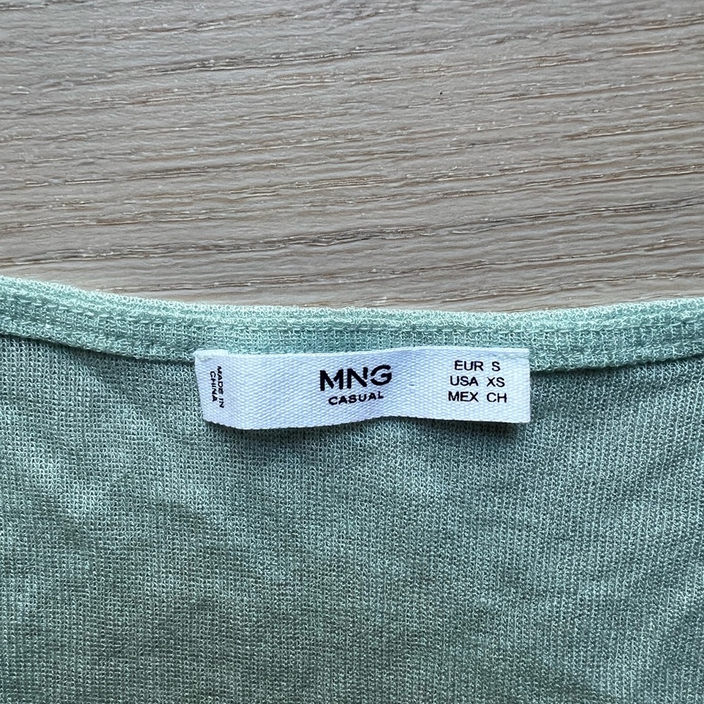 Mango Women's Light Mint Ruffle Tank Top - Picture 2 of 3